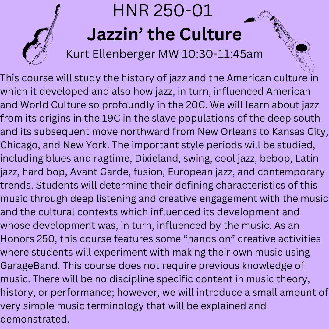 course description HNR 250-01